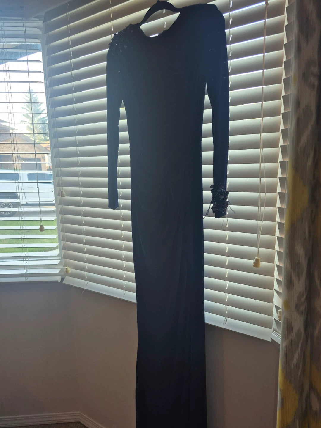 Navy Blue Beaded Maxi Dress - photo 2