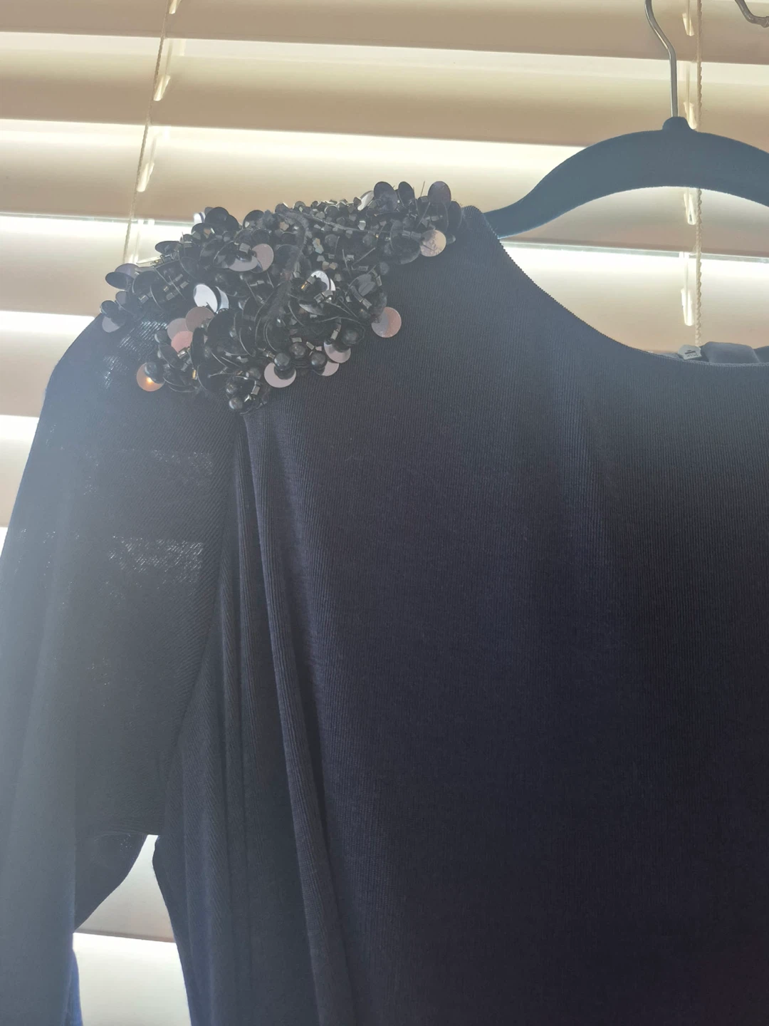 Navy Blue Beaded Maxi Dress - photo 4