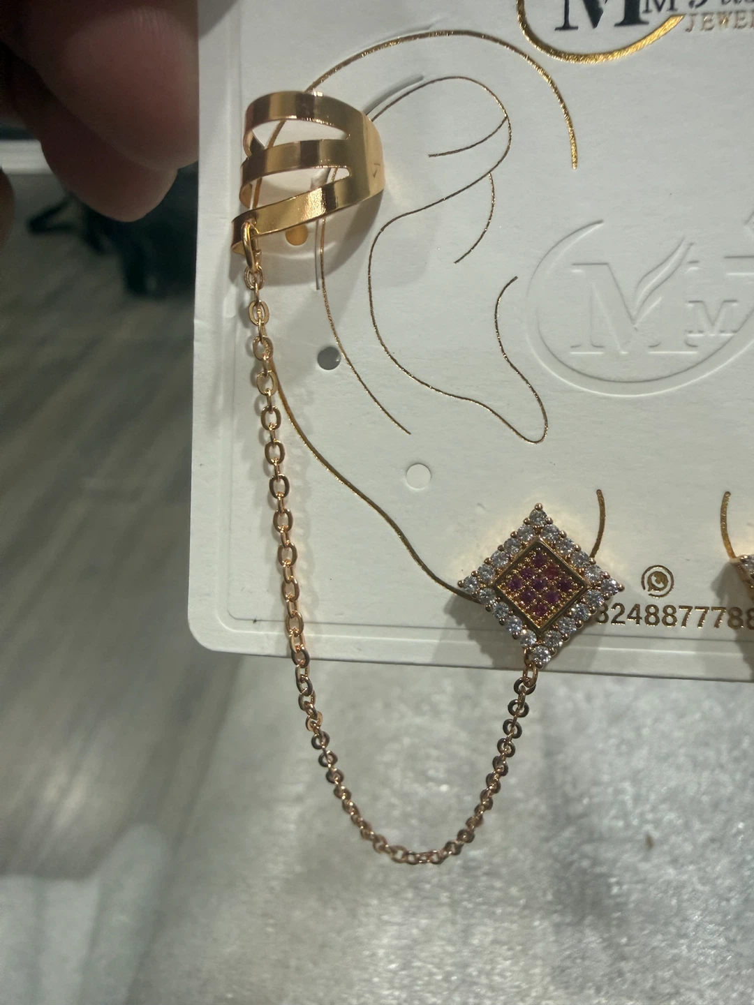M Fashion Jewellery Ear Cuffs with Chain - photo 4