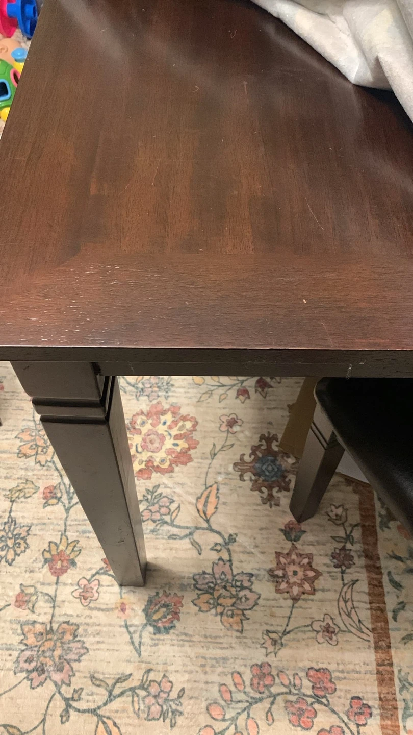 Dark Wood Dining Table Set with 4 Chairs - photo 2