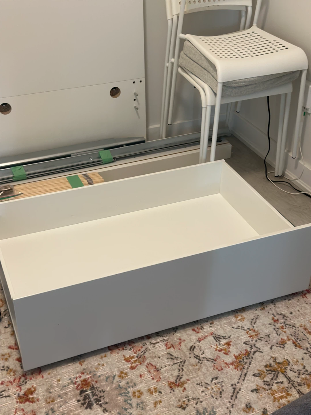 Queen malm bed with 1 underbed drawer - photo 3