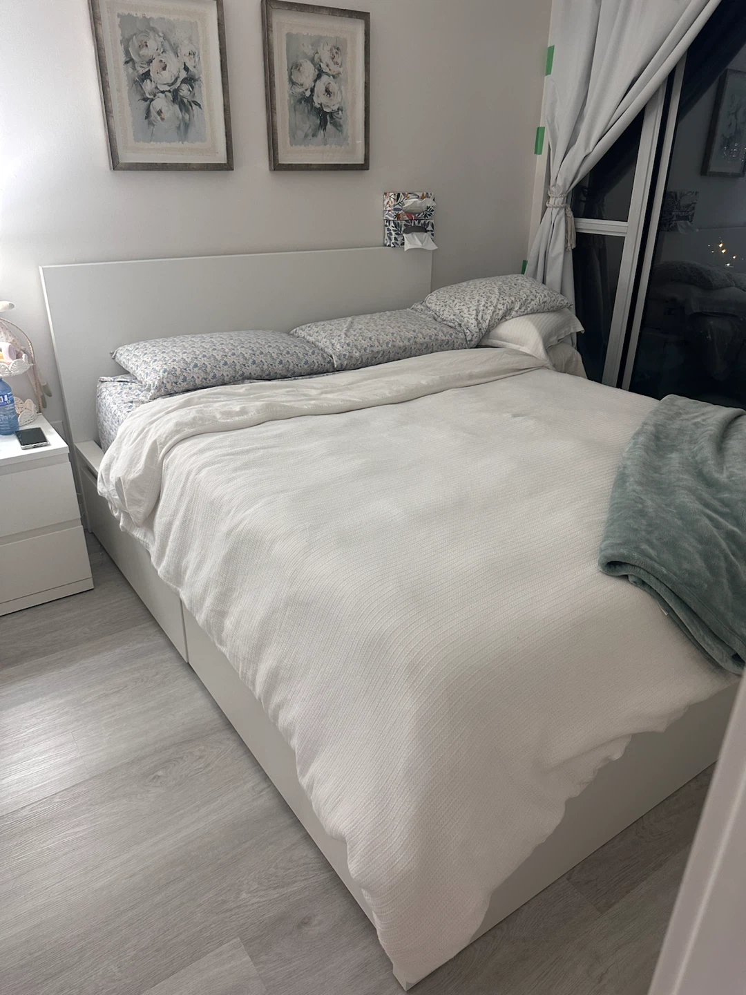 Queen malm bed with 1 underbed drawer - photo 5