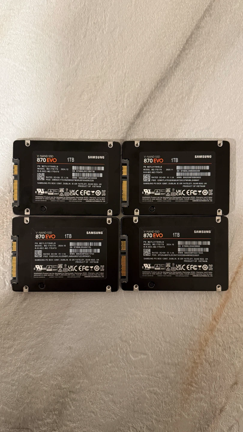 Samsung 870 EVO 1TB 2.5" SATA SSDs – 99% Health (Mint Condition)