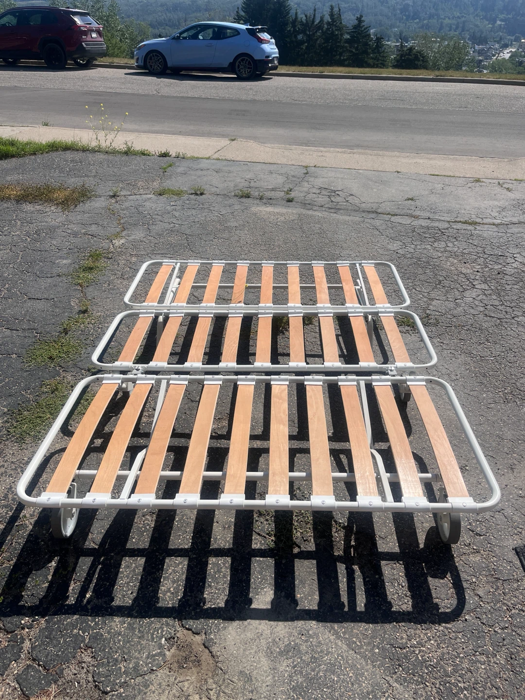 Grey Foldable Futon Chair/Bed with Wheels - photo 4