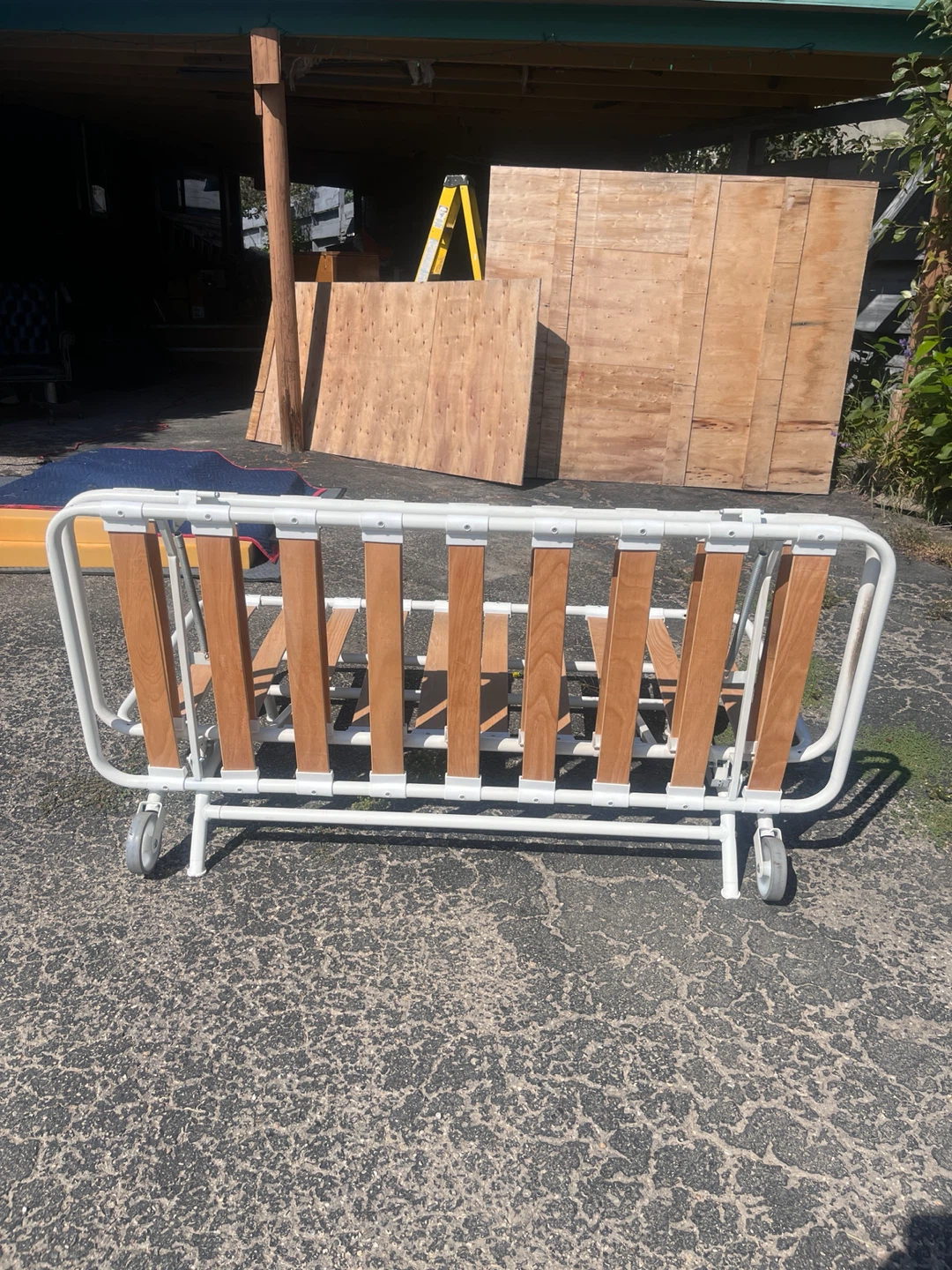 Grey Foldable Futon Chair/Bed with Wheels - photo 5
