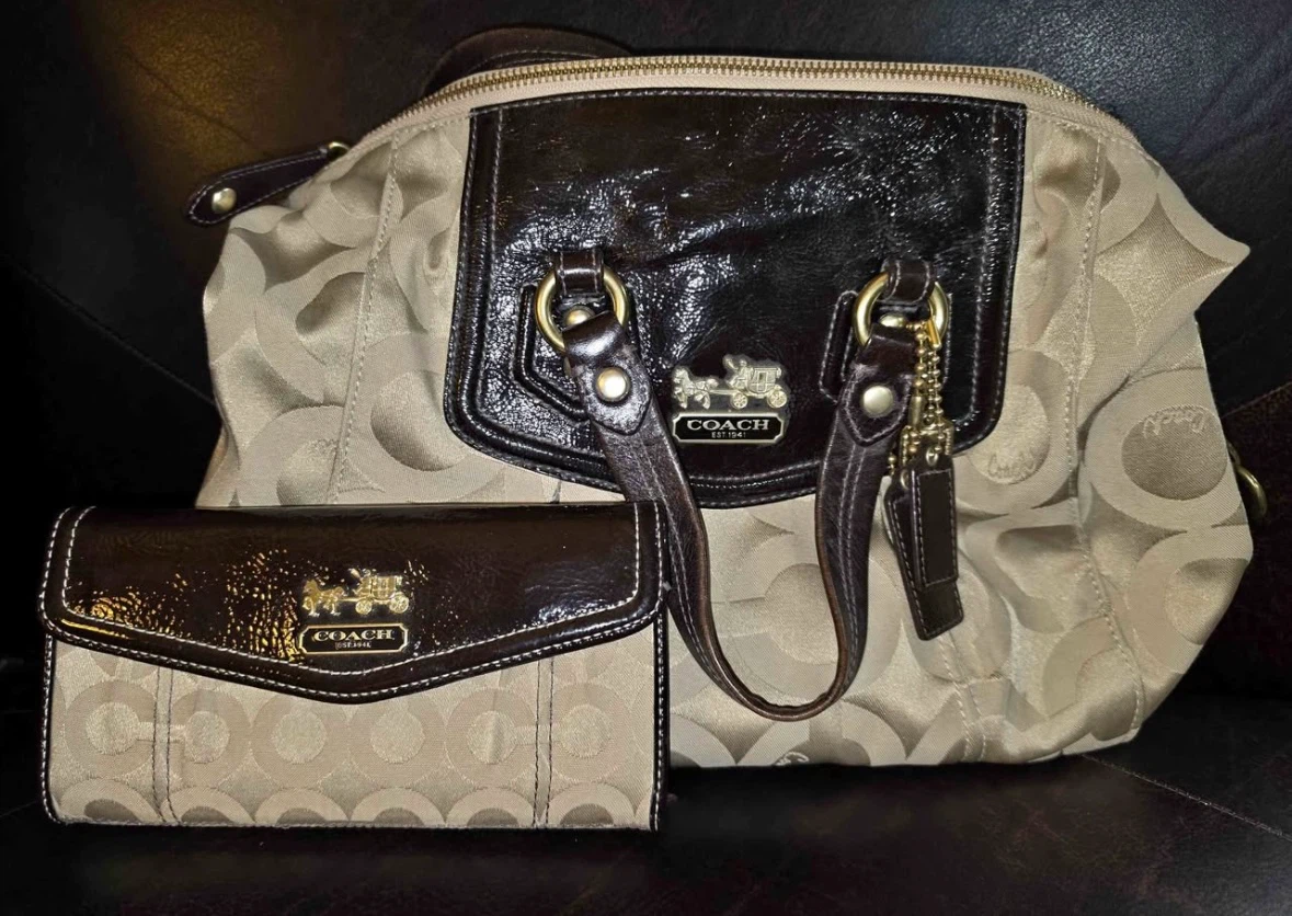 Vintage Coach Signature  Satchel and Wallet Set