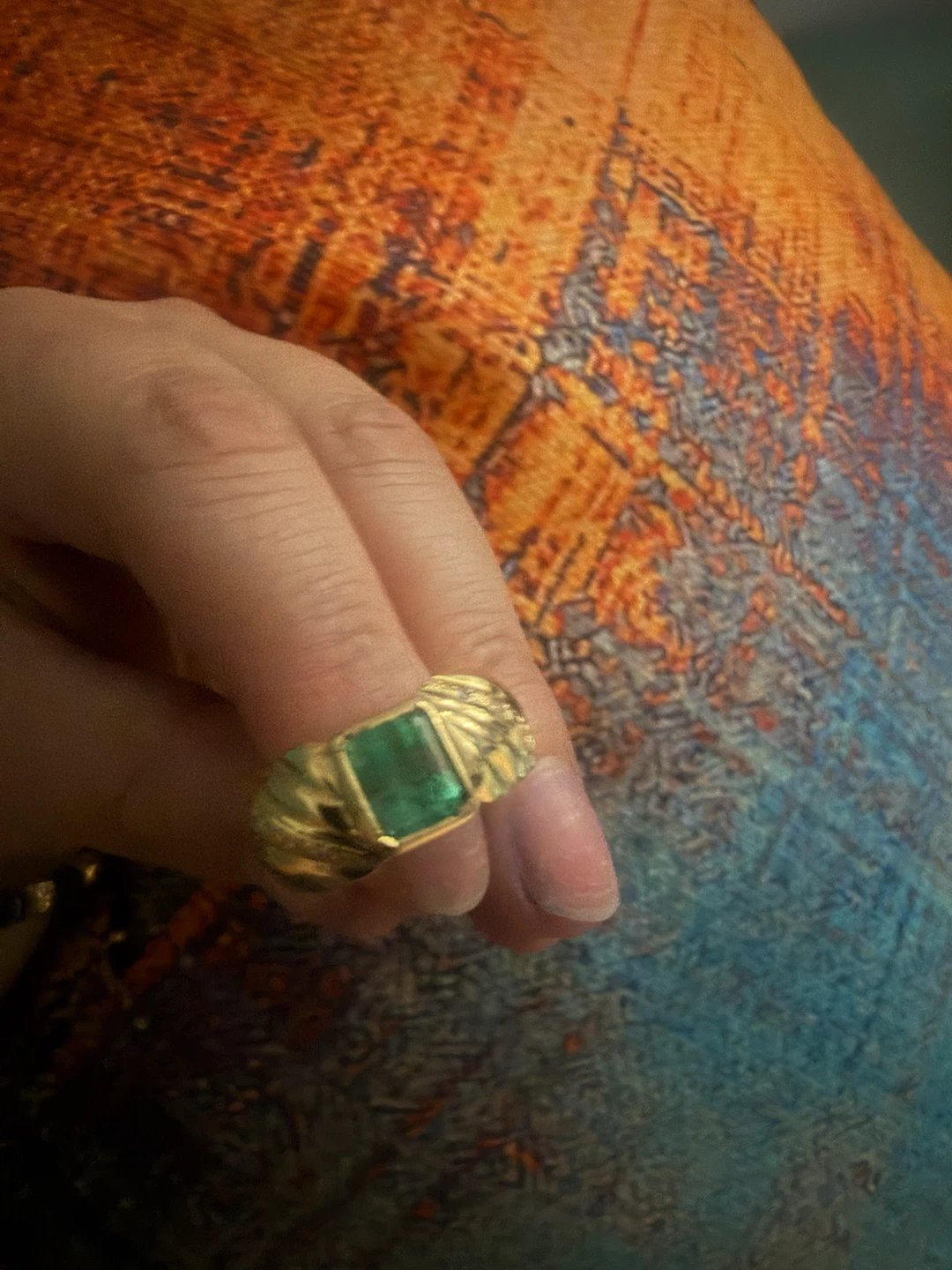 Gold Ring with Natural Emerald - photo 2