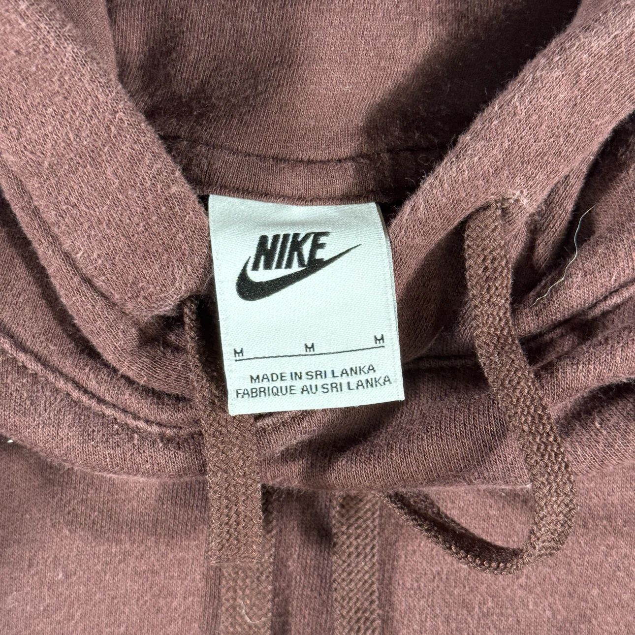 Nike Men Medium Brown Embroidered Logo Pullover Hoodie - photo 3