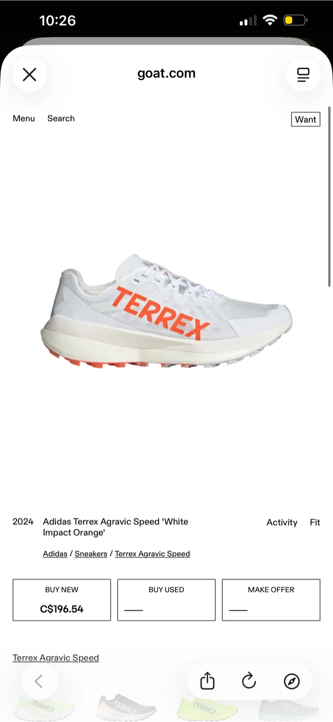 Adidas Terrex Agravic Speed Trail Running Shoes White Orange - photo 4
