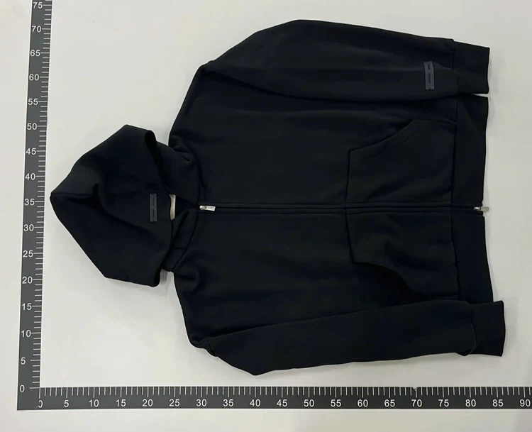 Black Fear of God Essentials Zip-Up Hoodie