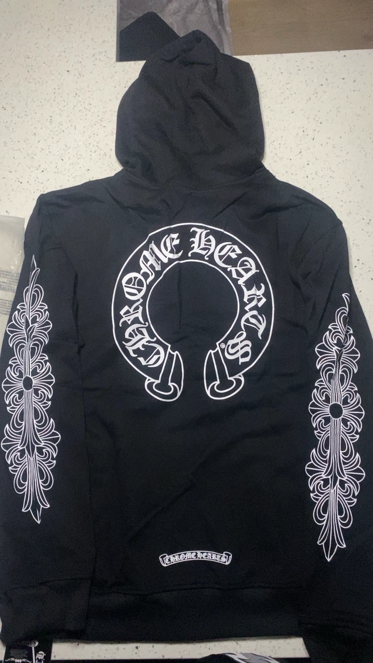Chrome Hearts Horseshoe Logo Zip-Up Hoodie - Black - photo 2