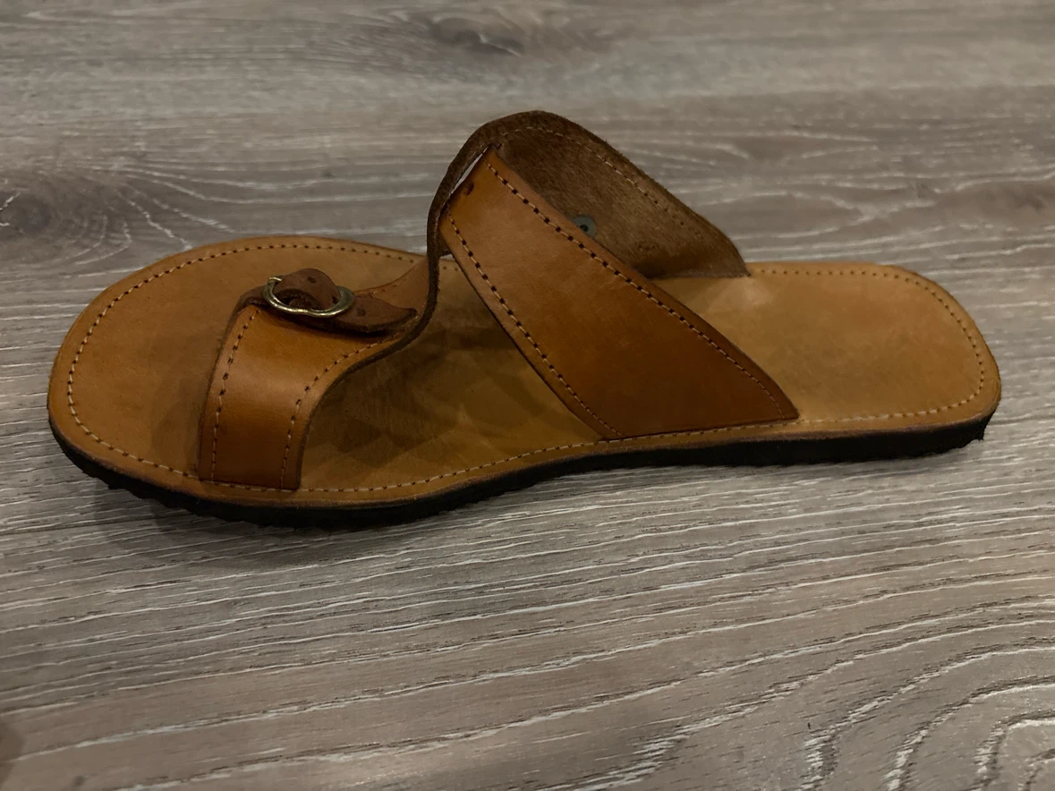 Tan Leather Sandals with Buckle Size 40 - photo 3