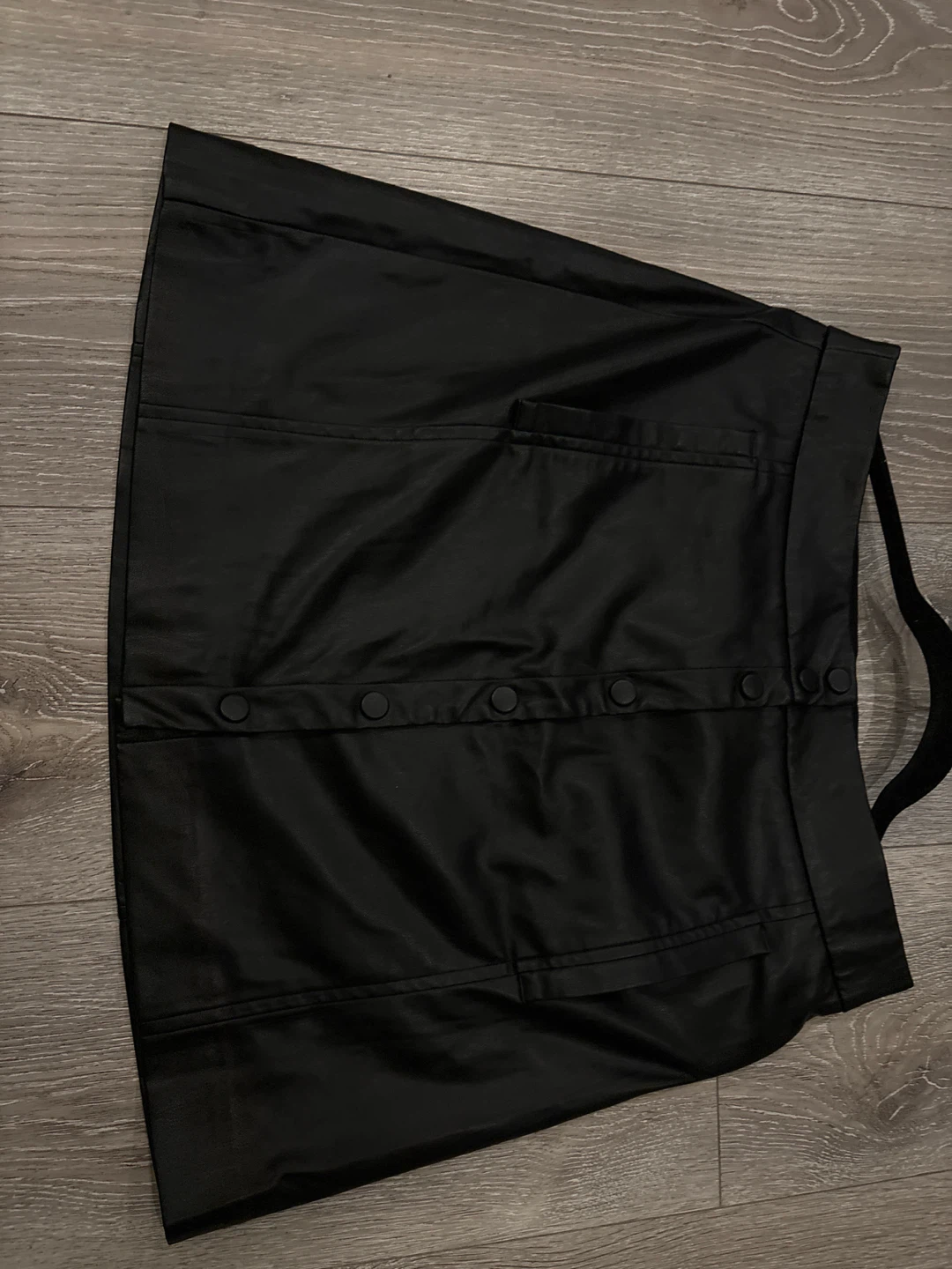Stradivarius Black Faux Leather Mini Skirt