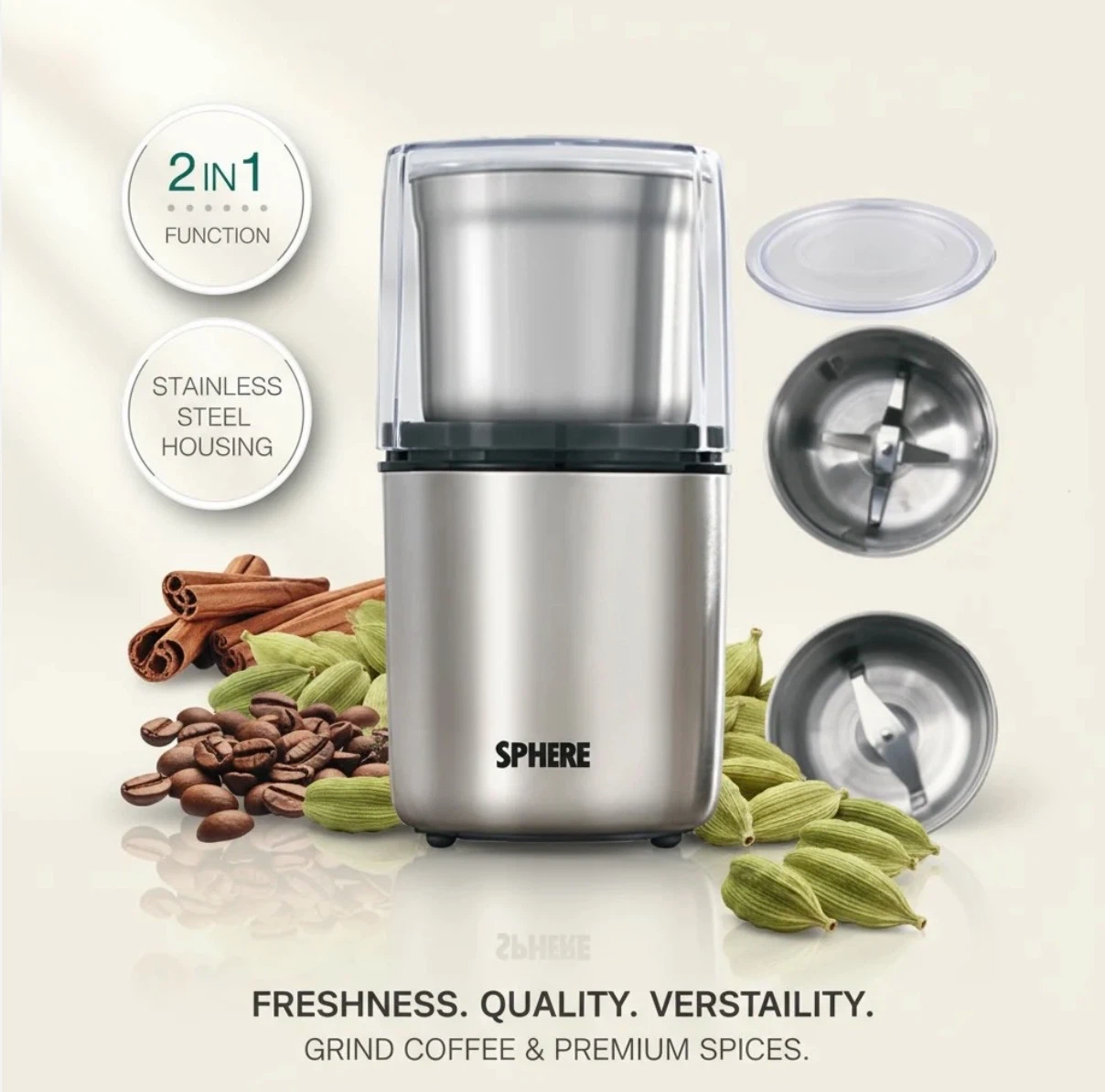Brand New 2-in-1 Stainless Steel Grinder & Chopper - Wet & Dry