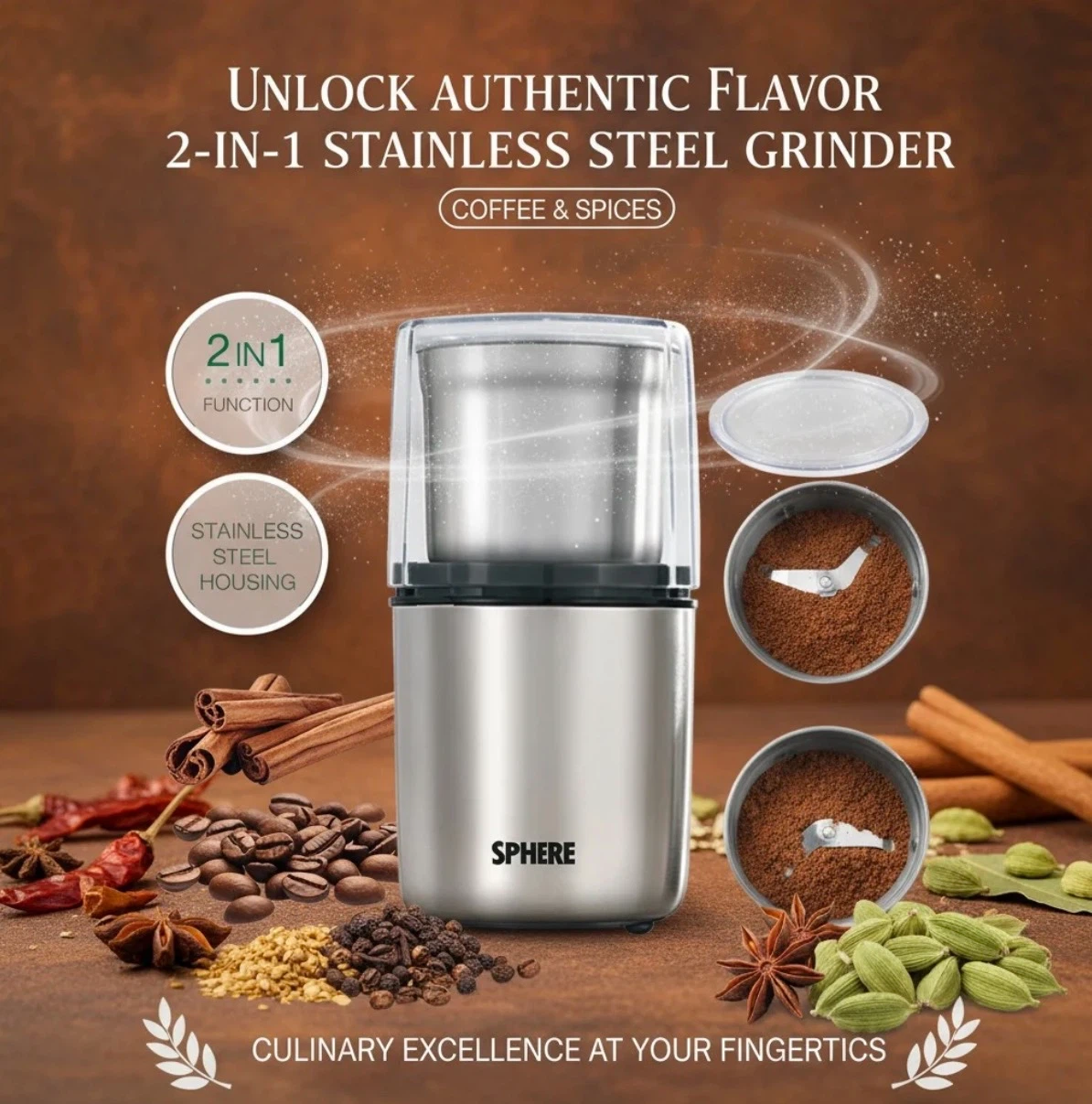 Brand New 2-in-1 Stainless Steel Grinder & Chopper - Wet & Dry - photo 2