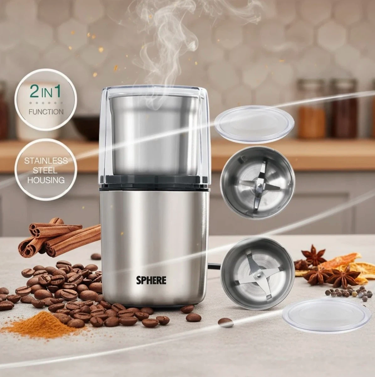 Brand New 2-in-1 Stainless Steel Grinder & Chopper - Wet & Dry - photo 3
