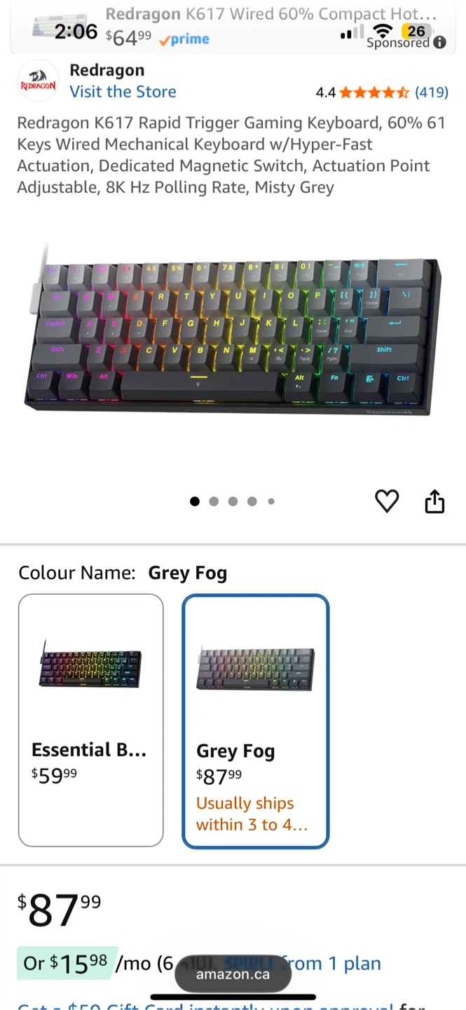 Redragon K617 Wired 60% Mechanical Keyboard - photo 3