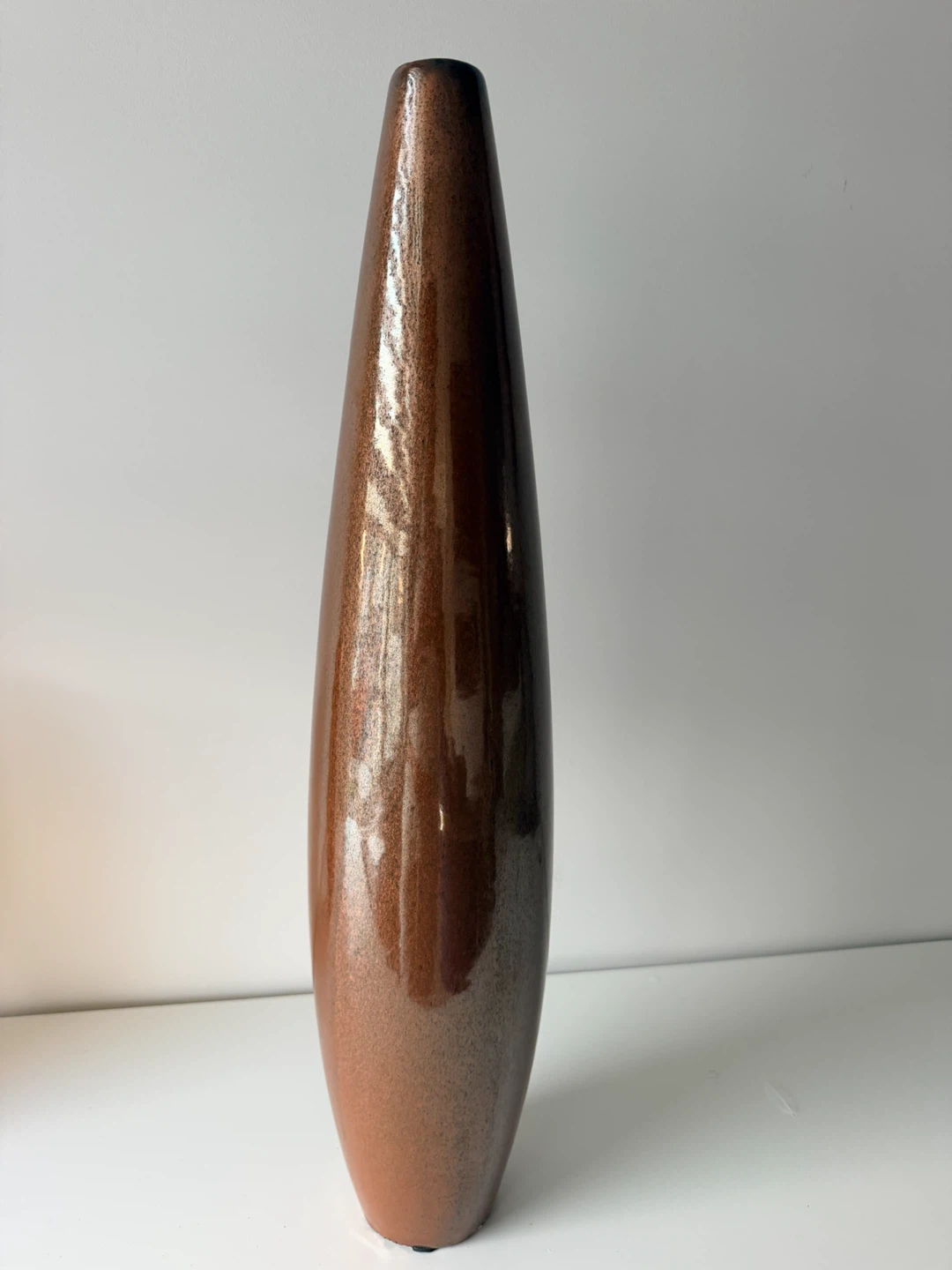 Modern Metallic Bronze Tall Floor Vase