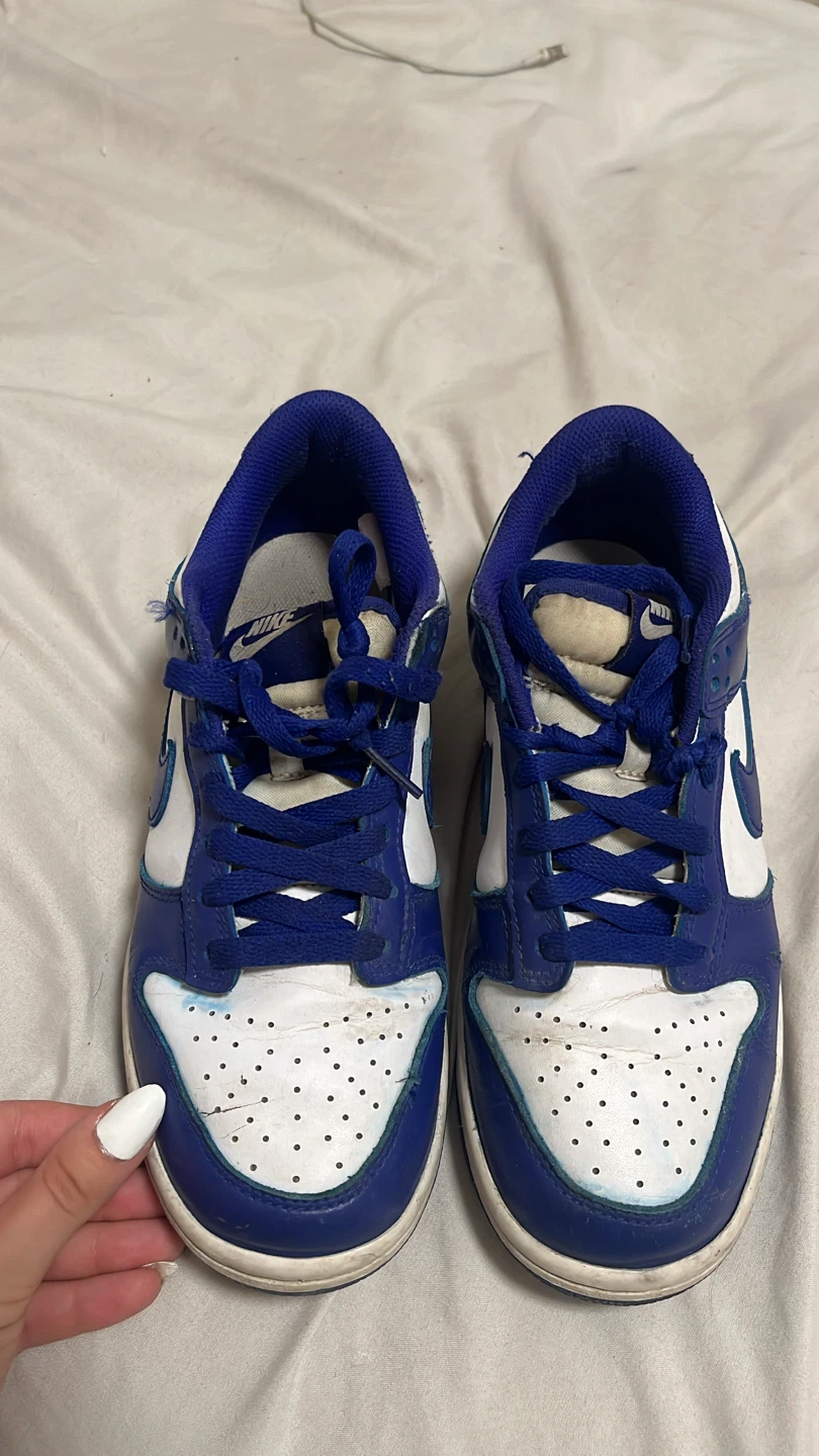 Nike Dunk Low Royal Blue and White Sneakers - photo 2