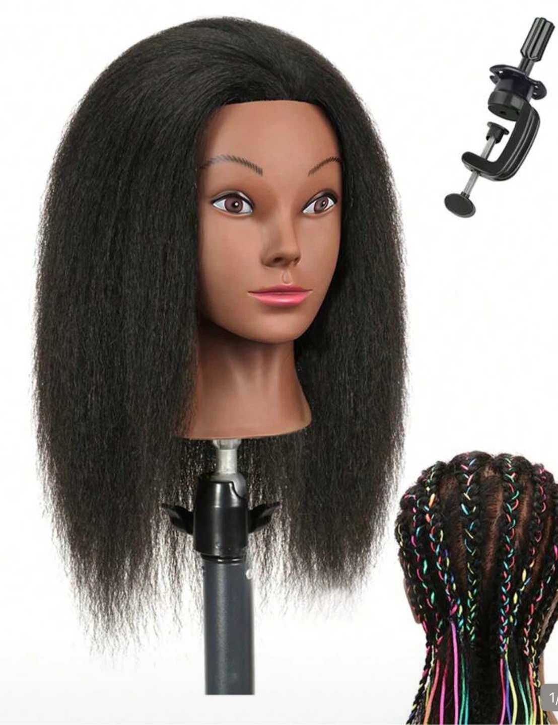 Black Mannequin Head for Hair Styling