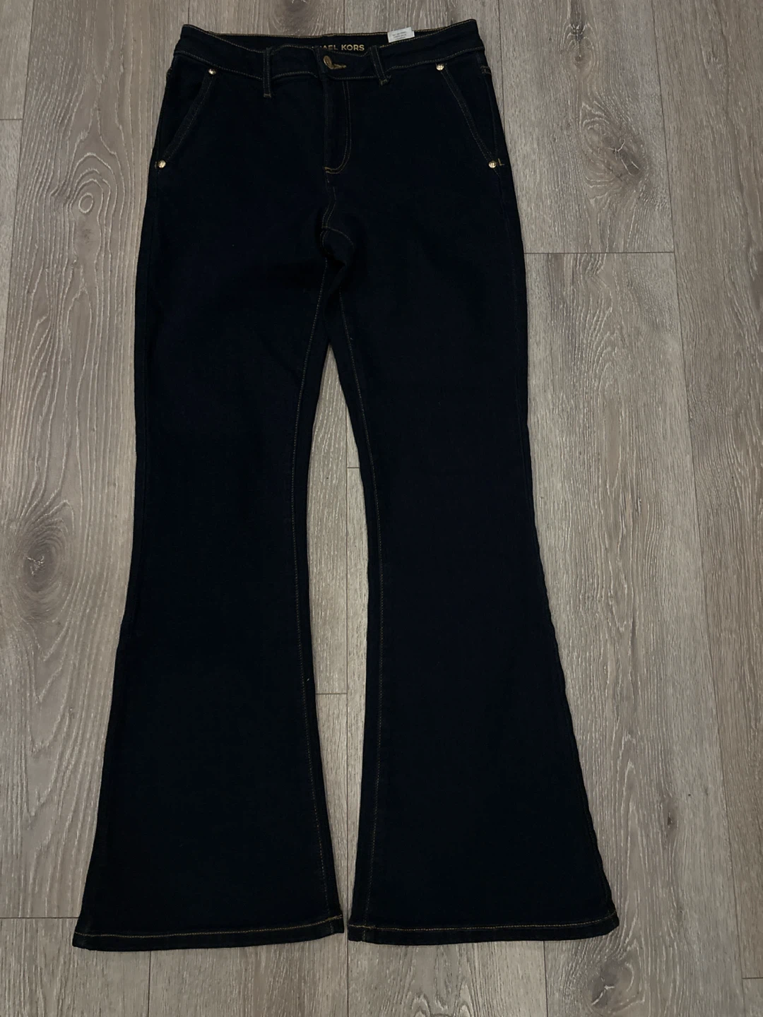 Brand New Original Michael Kors Women's Dark Wash Flare Jeans - photo 2