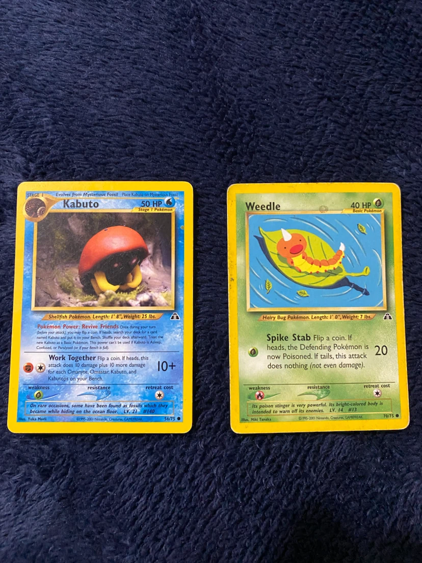 Kabuto + Weedle • Pokémon Neo Discovery Set ***