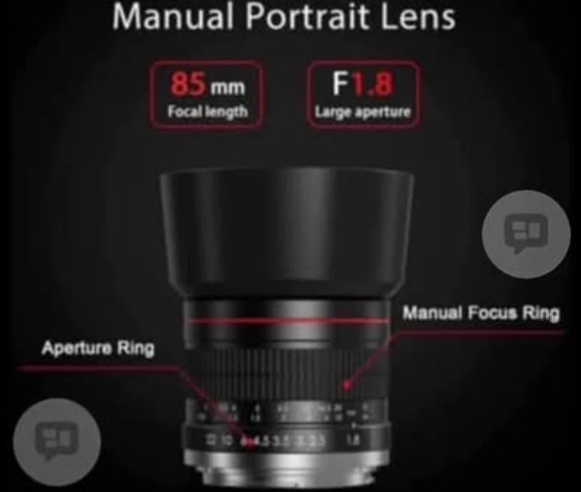 85mm F1.8 Manual Focus Camera Lens - photo 3