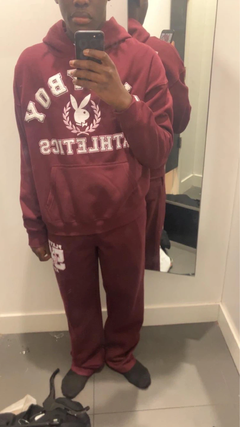 Maroon Playboy Hoodie and Pants set
