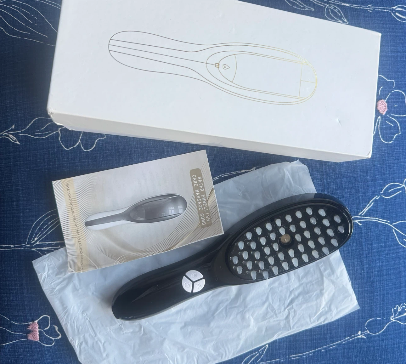 Water Embellish Care Massage Comb with Red and Blue Light - photo 4