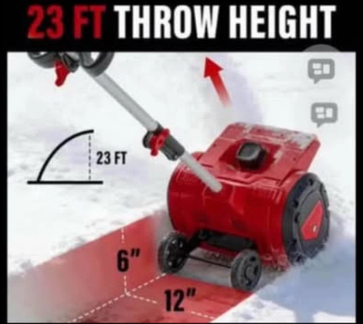 Red Electric Snow Blower