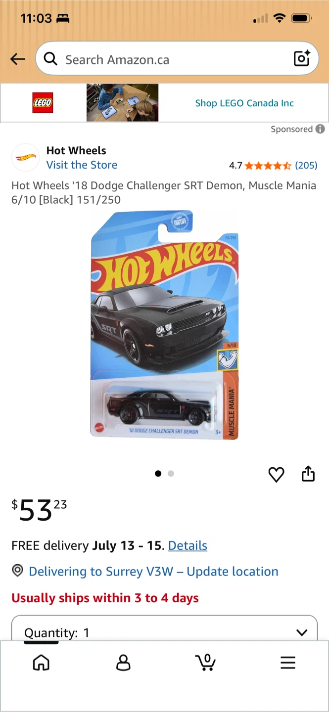 Hot Wheels '18 Dodge Challenger SRT Demon - photo 2