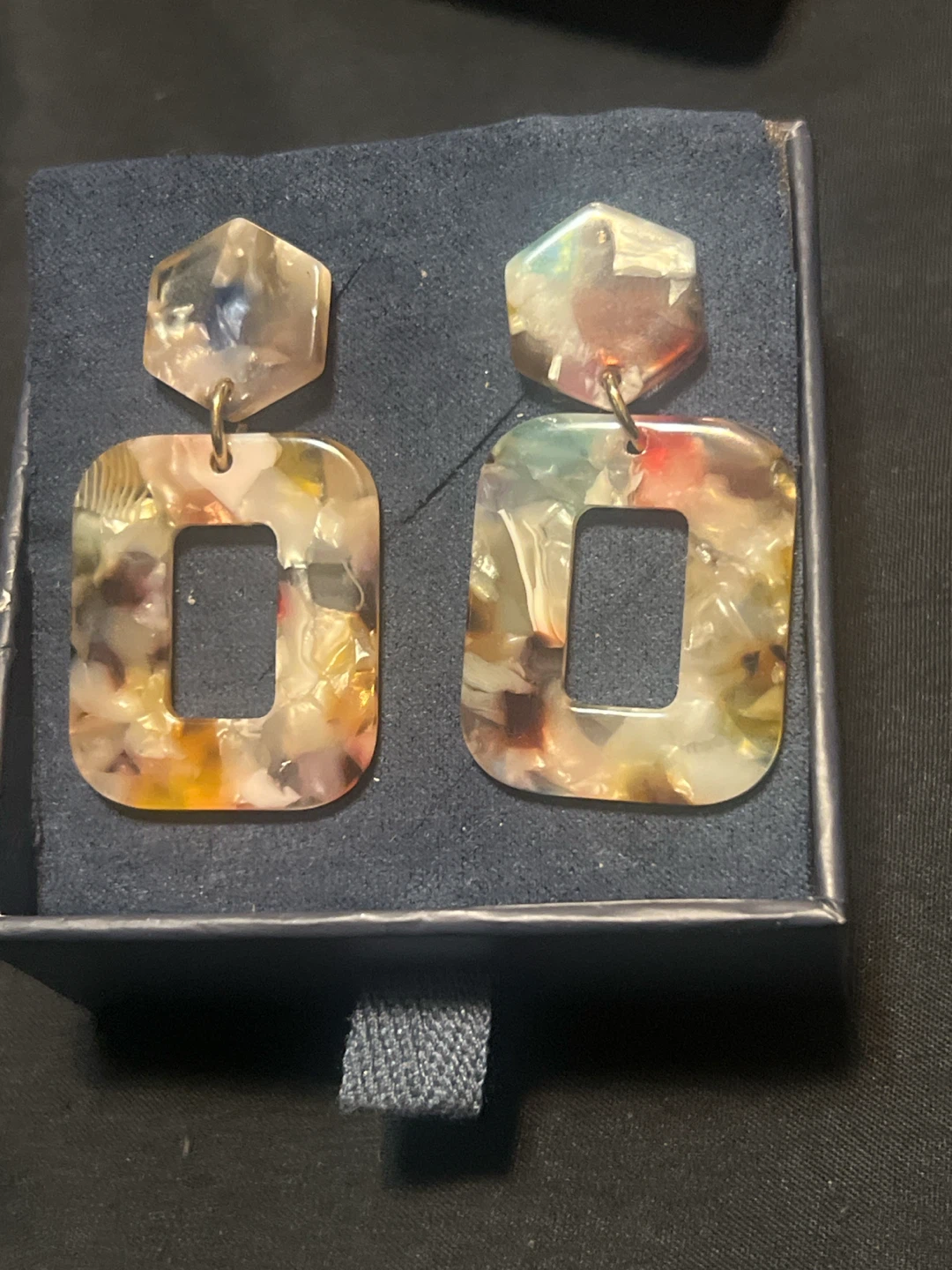 Marbled Resin Drop Earrings