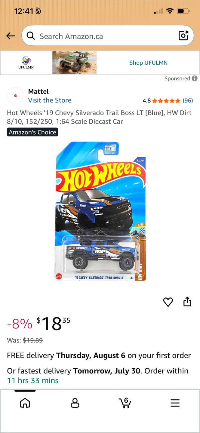 Hot Wheels '19 Chevy Silverado Trail Boss LT Blue Diecast Car - photo 2
