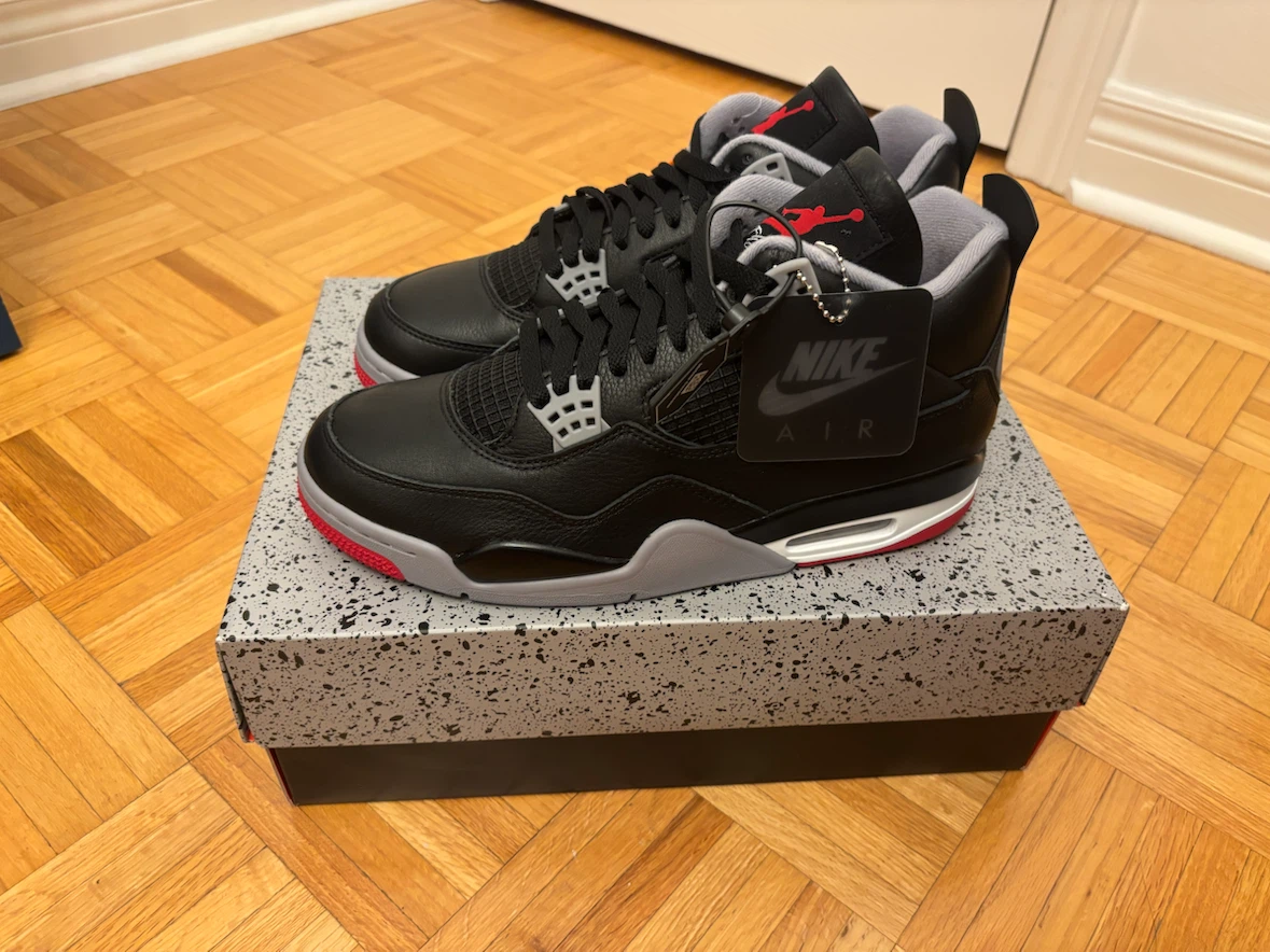 New Authentic Air Jordan 4 Retro Bred Reimagined Men's Size 10