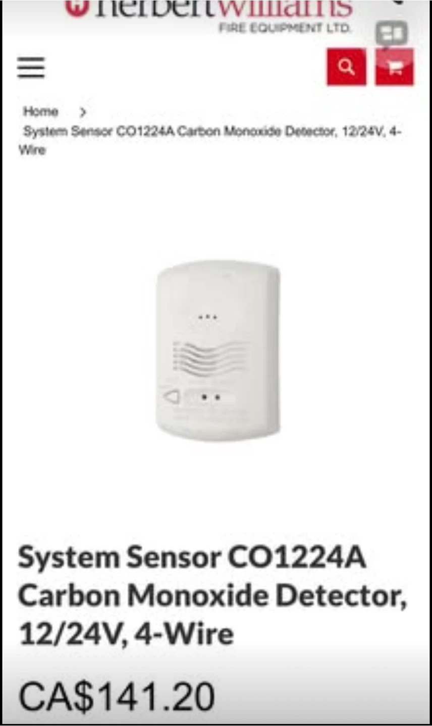 System Sensor CO1224A Carbon Monoxide Detector - photo 3