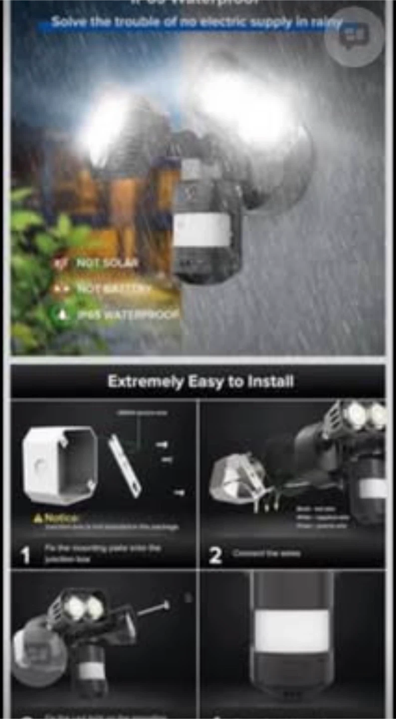 Outdoor Motion Sensor Security Light - photo 4