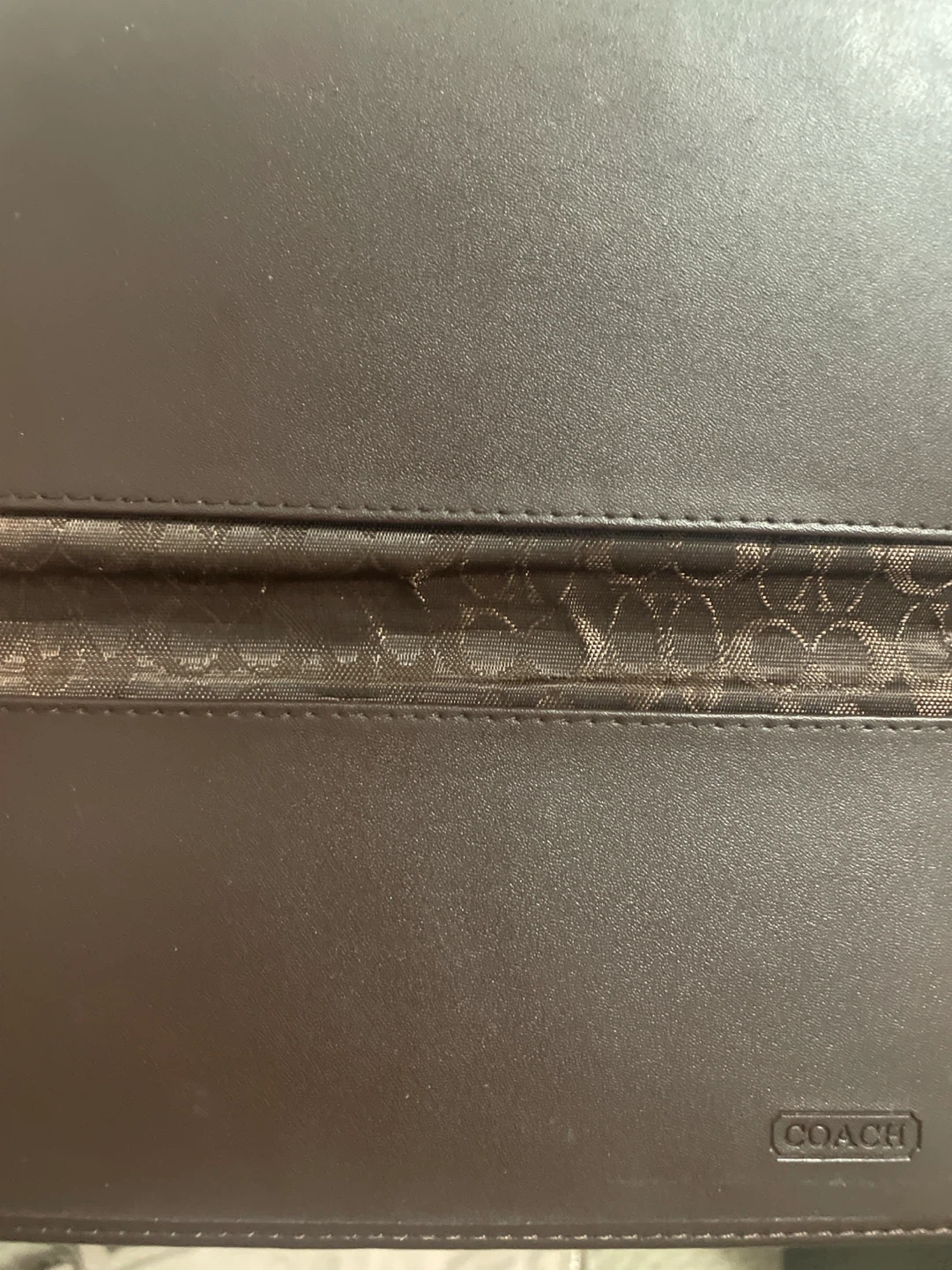 Coach Brown Leather Monogram Zip-Around Wallet
