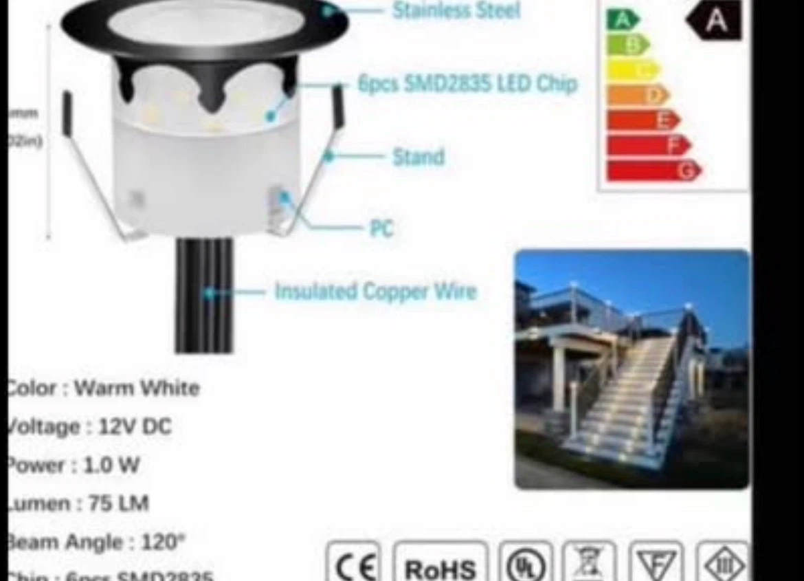 8 Pack Warm White LED Deck Lights - photo 5