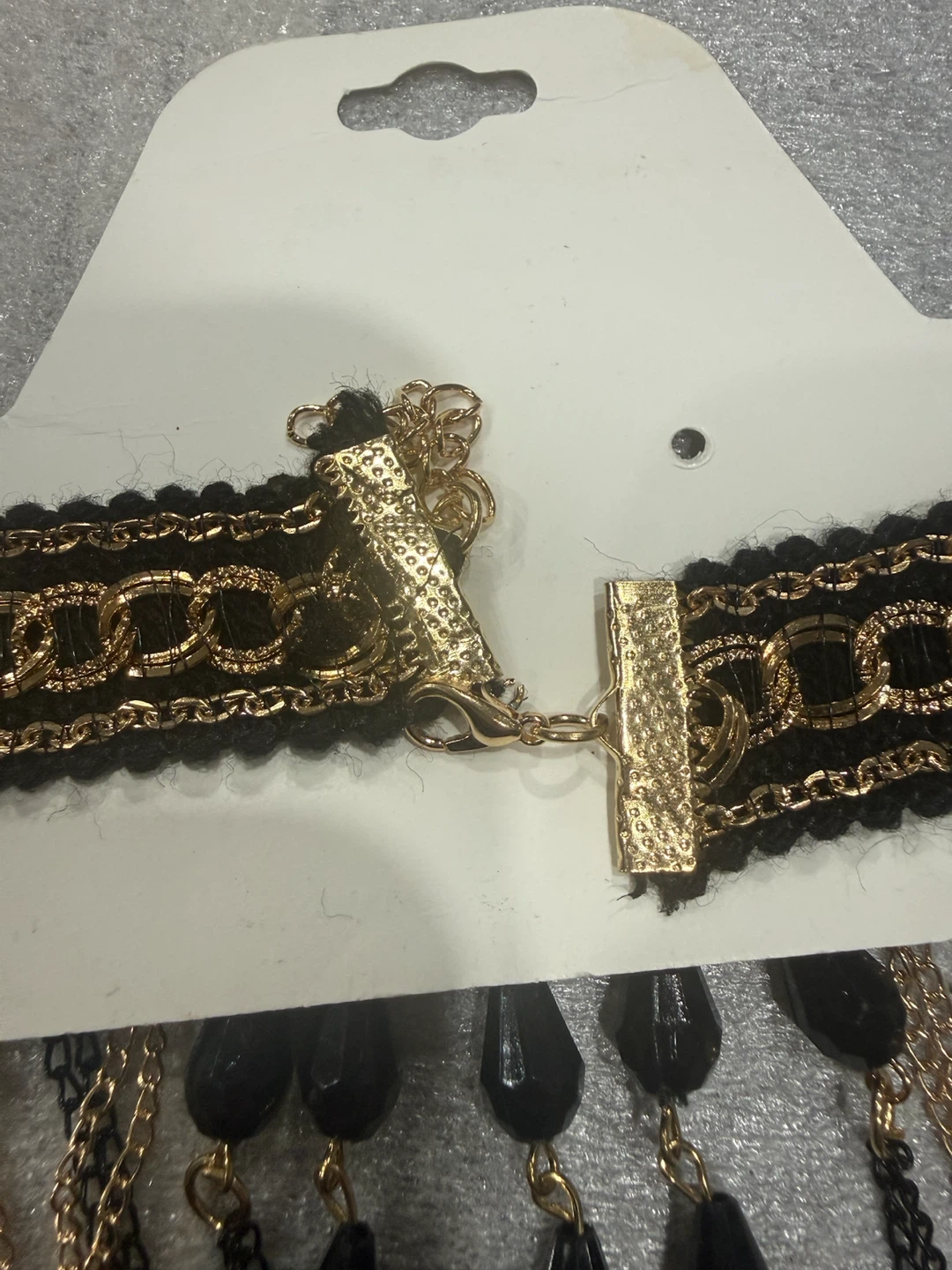 Black and Gold Layered Choker Necklace - photo 5