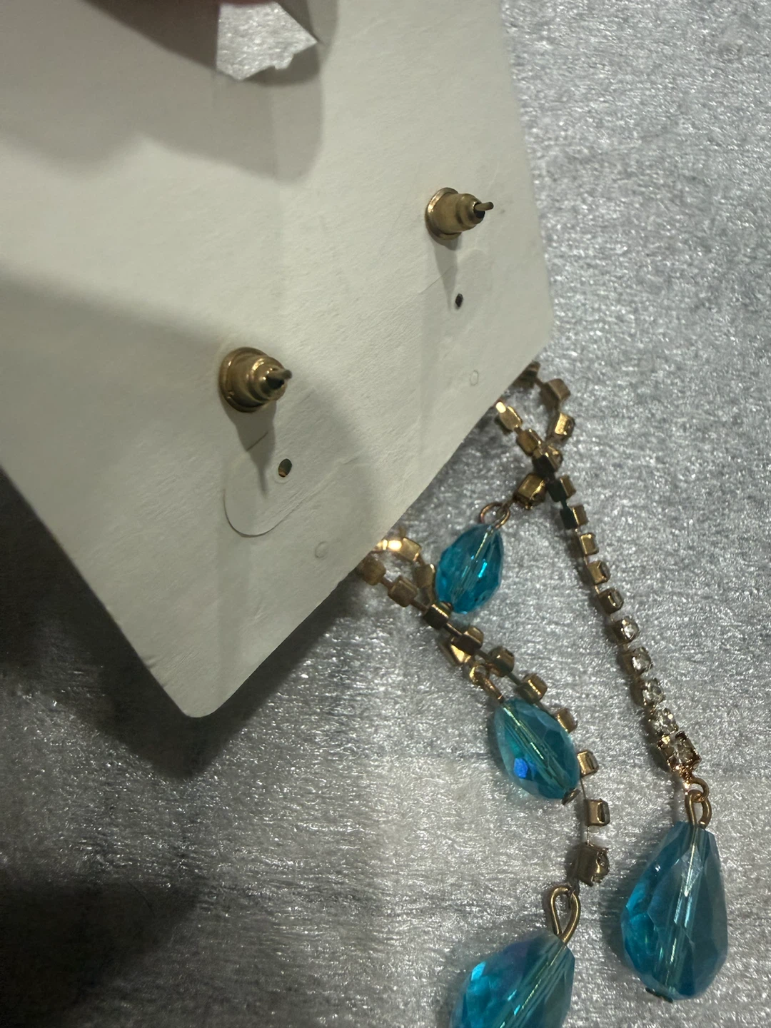 Blue Beaded Drop Earrings - photo 3
