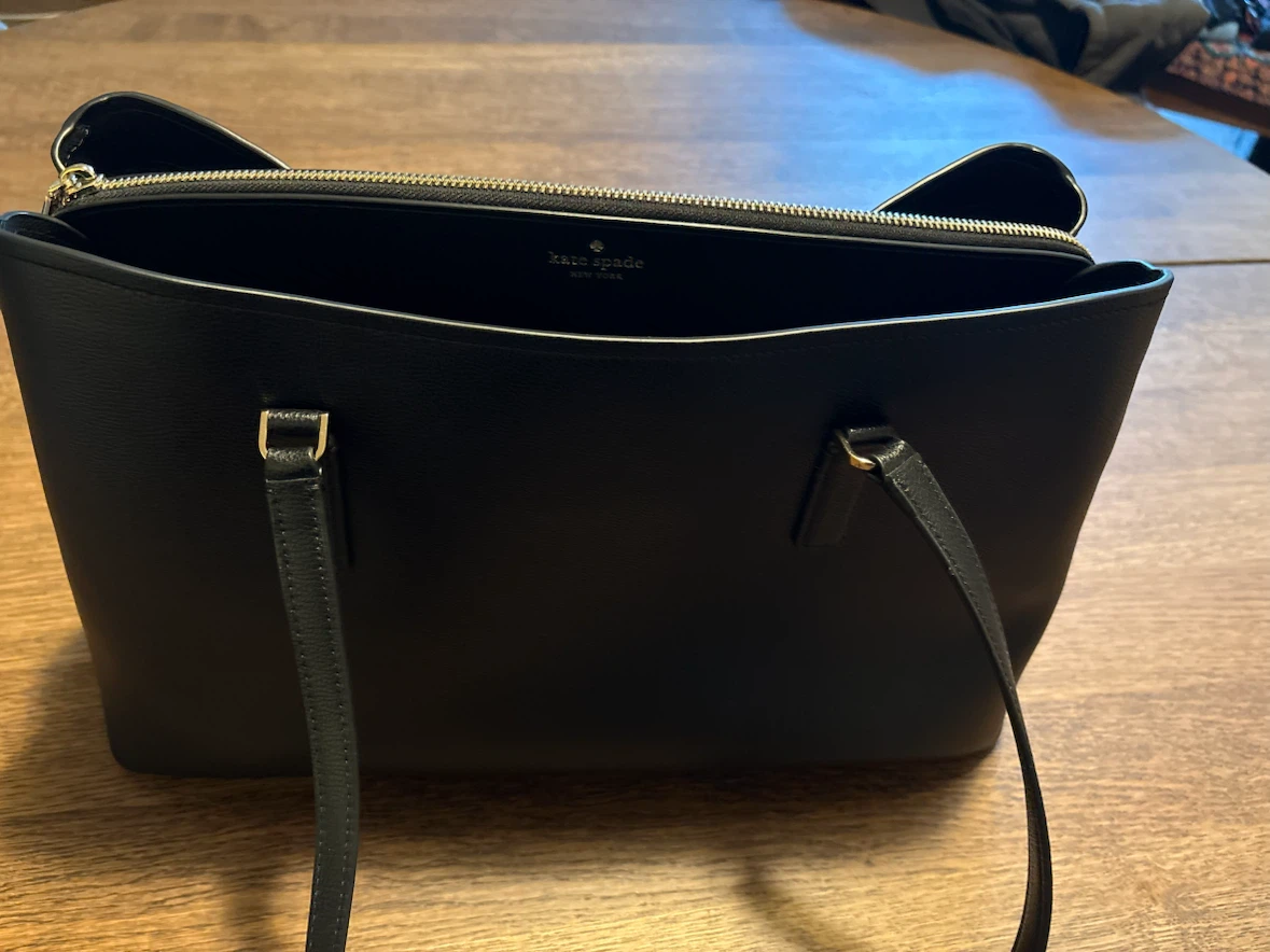 Kate Spade Black Leather Tote Bag