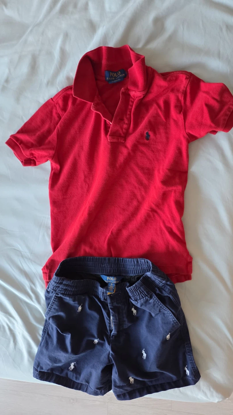 Polo Ralph Lauren Kids Red Polo Shirt and Navy Shorts Set