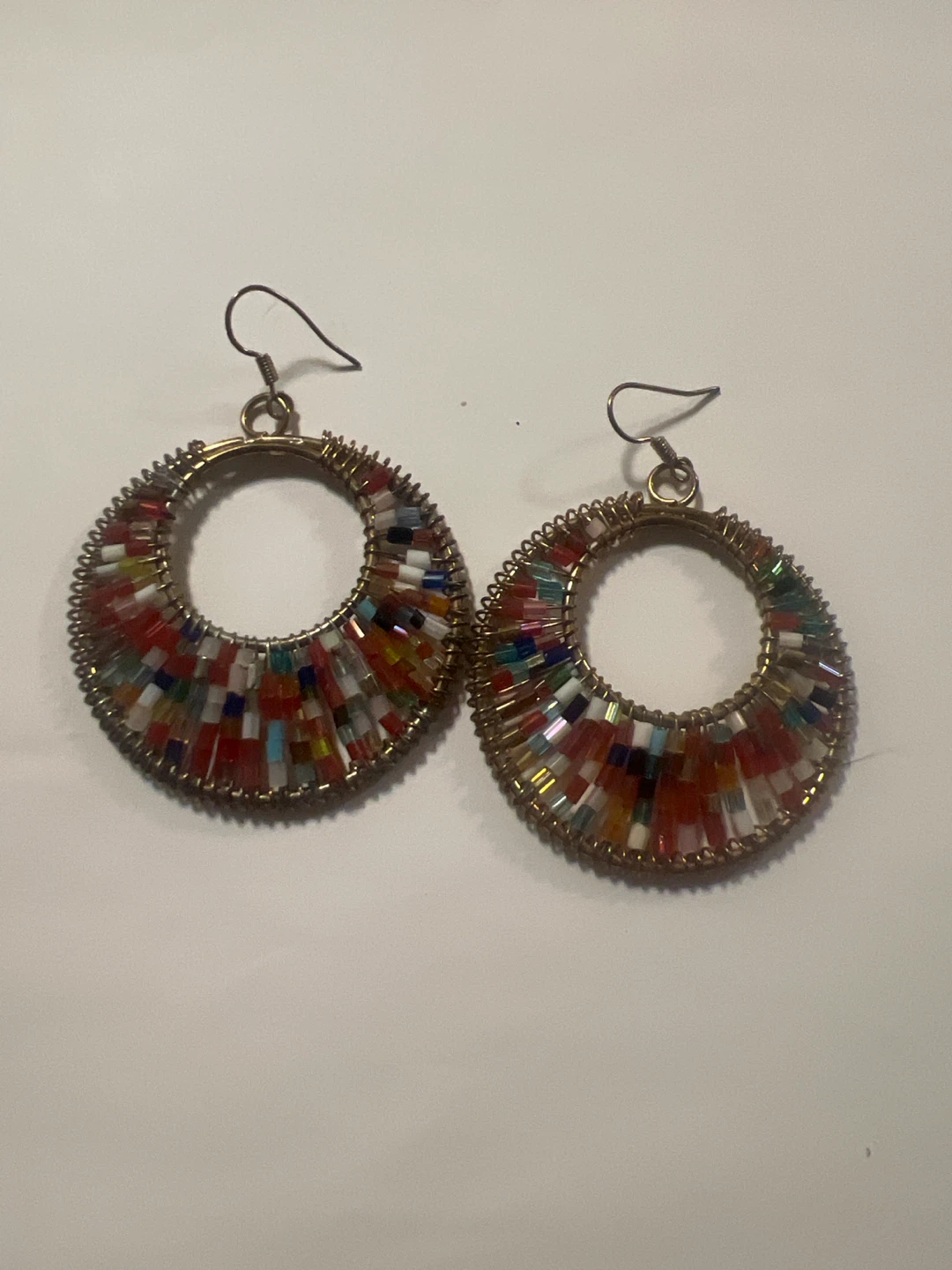 Handmade brighty colourful design earrings