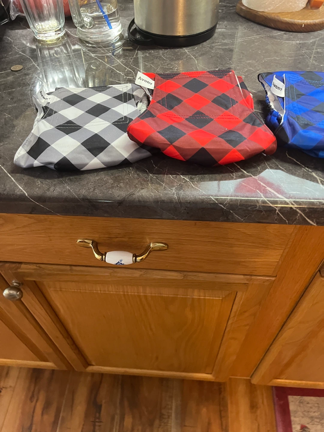 Avont Buffalo Plaid Reusable Shopping Bags Set