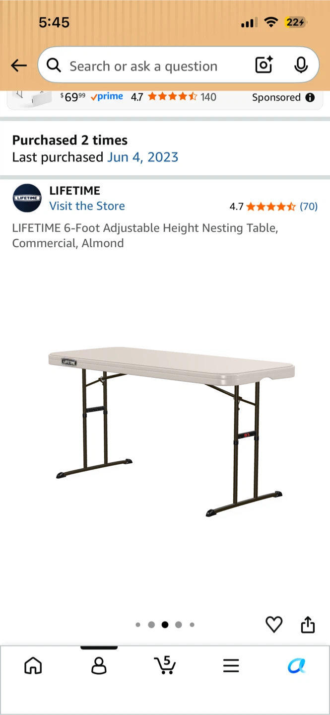 Lifetime 6-Foot Table - photo 4
