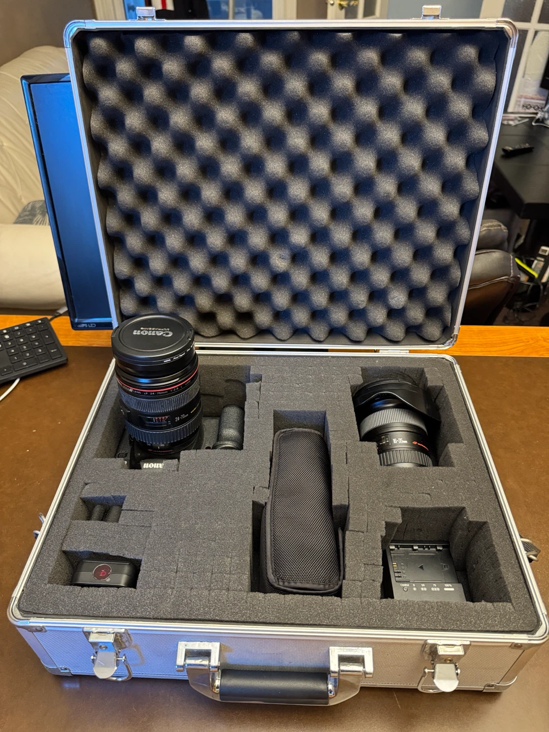 Silver Aluminum Hard Case with Foam Inserts