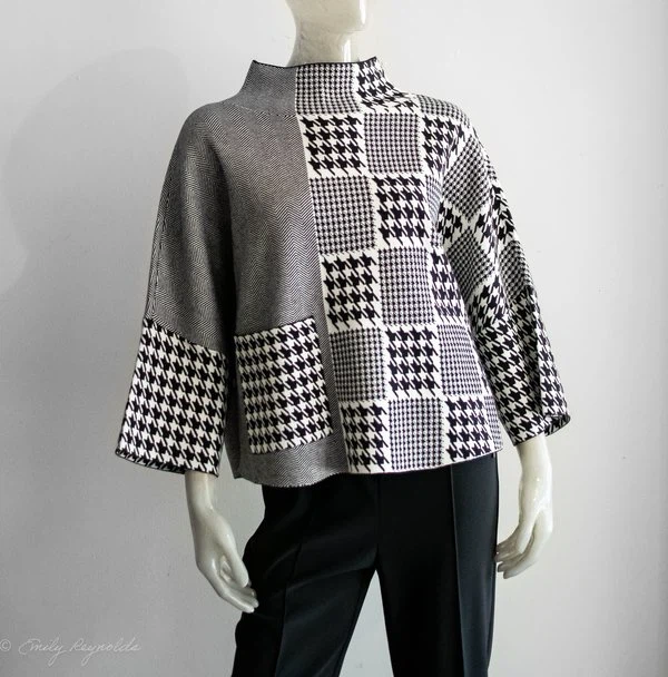 Joseph Ribkoff Patchwork Knit Top XL/TG - photo 2
