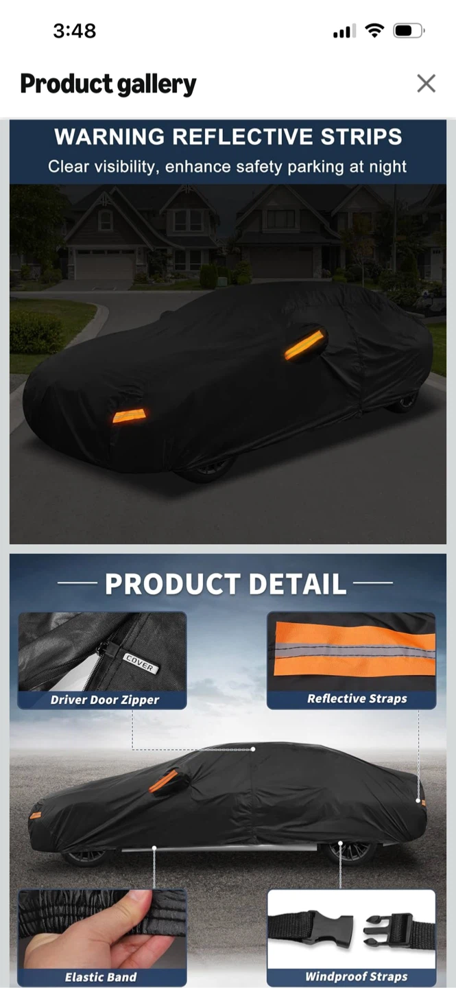 New-Black Waterproof Car Cover