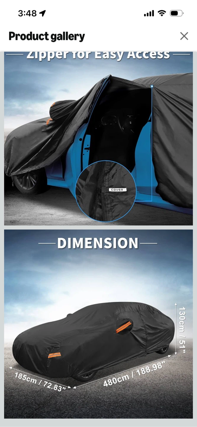 New-Black Waterproof Car Cover - photo 2