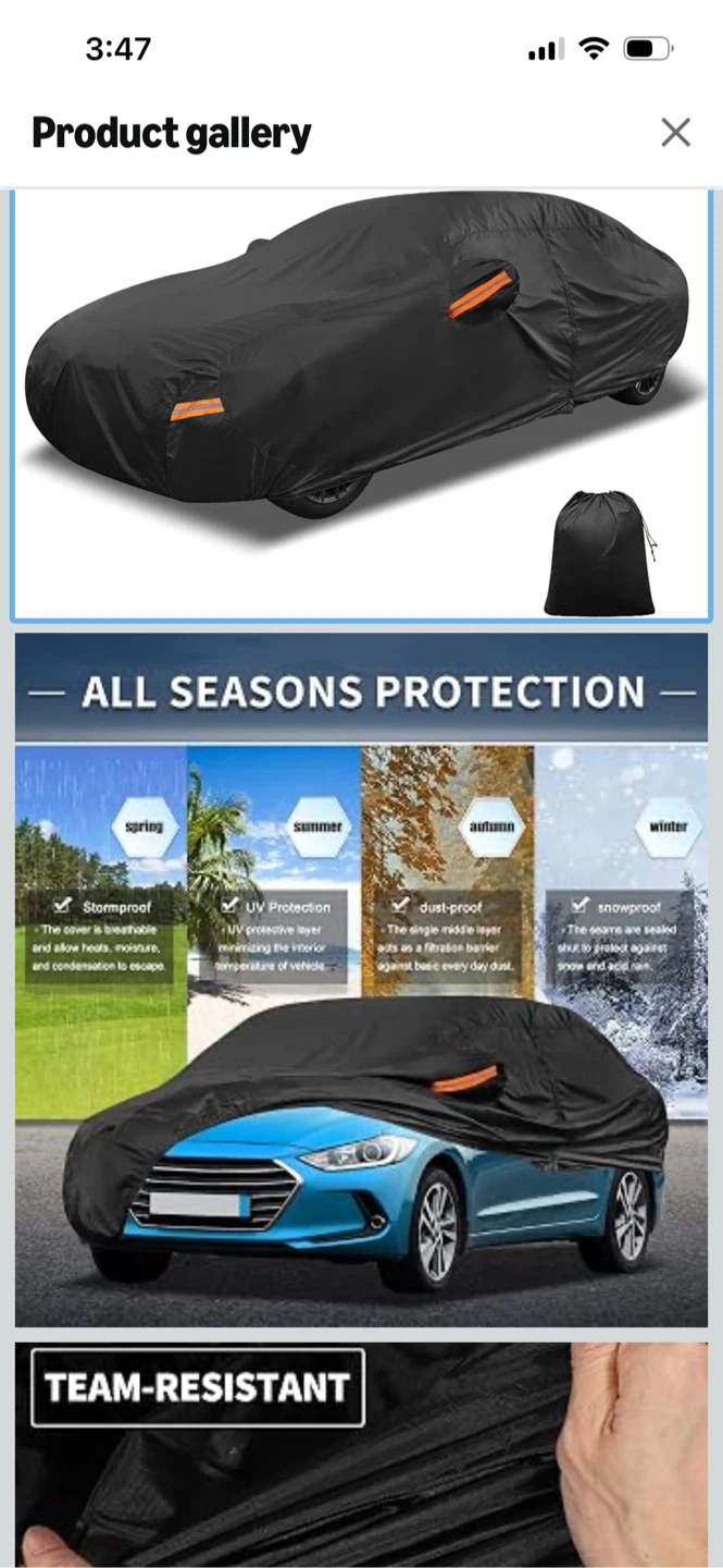 New-Black Waterproof Car Cover - photo 3
